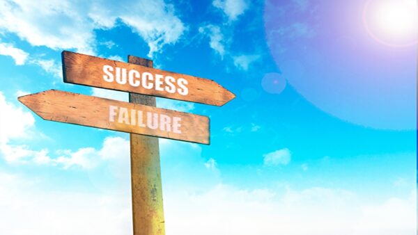 成功と失敗の標識